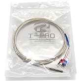T-PRO RTD PT100 Temperature Sensors Three-wire System，Stainless Steel Probe(4&times;30MM) Range:-50℃-200℃ (3.3Feet)