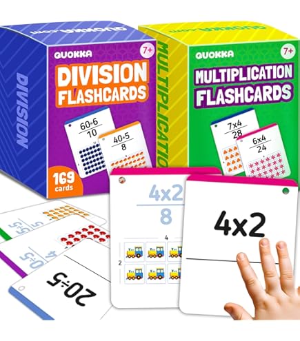 The Fidget Game Division Flash Cards - Fun Math Practice For 3rd & 4th Graders | All Facts 0-12