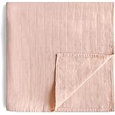 mushie Muslin Baby Swaddle Blanket | 100% Organic Cotton (Blush)