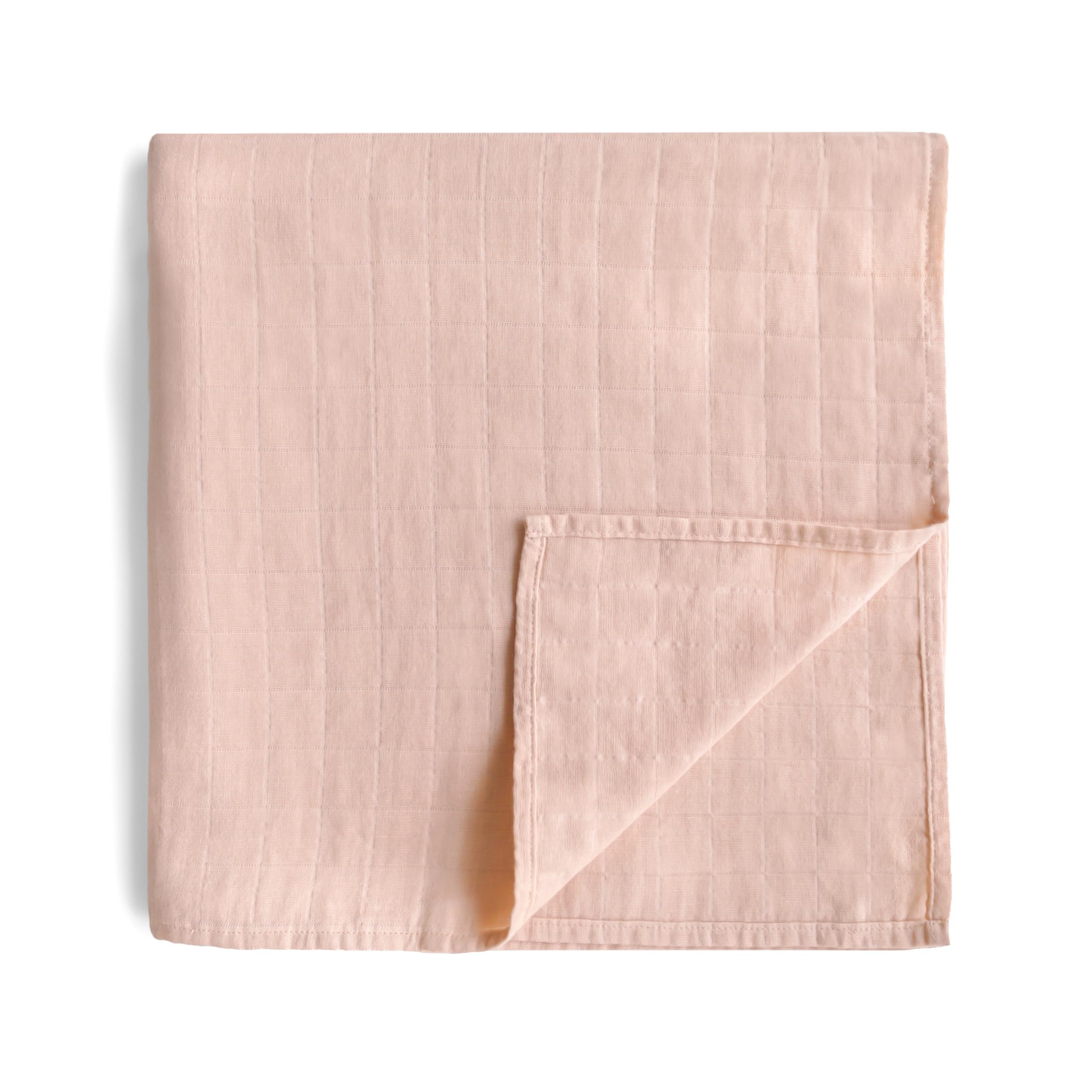 Mushie Muslin Baby Swaddle Blanket | Baby & Toddler Swaddle | Material: 100% Organic Cotton | Pre-Washed for Softness | Breathable | Keep Child Warm & Cuddly (Blush)