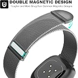 Higgs Magnetic Stainless Steel Mesh Strap for Fitbit Versa 3/4 Sense 2 Black view 4