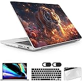 Lepeoac Case for MacBook Pro 14 Inch (2025-2021 Release), Models M5 A3434 A3112 M4 A3112 A3401 A3185 M3 A2918 A2992 M2 A2779 M1 A2442, Plastic Hard Shell Case with Keyboard Cover, Dream Tiger