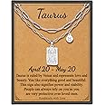 STORUP Zodiac Layered Necklaces for Women, Retro 12 Constellation Pendant Necklace for Women Tarot Card Necklace Jewelry Mothers Day Birthday Gift for Her