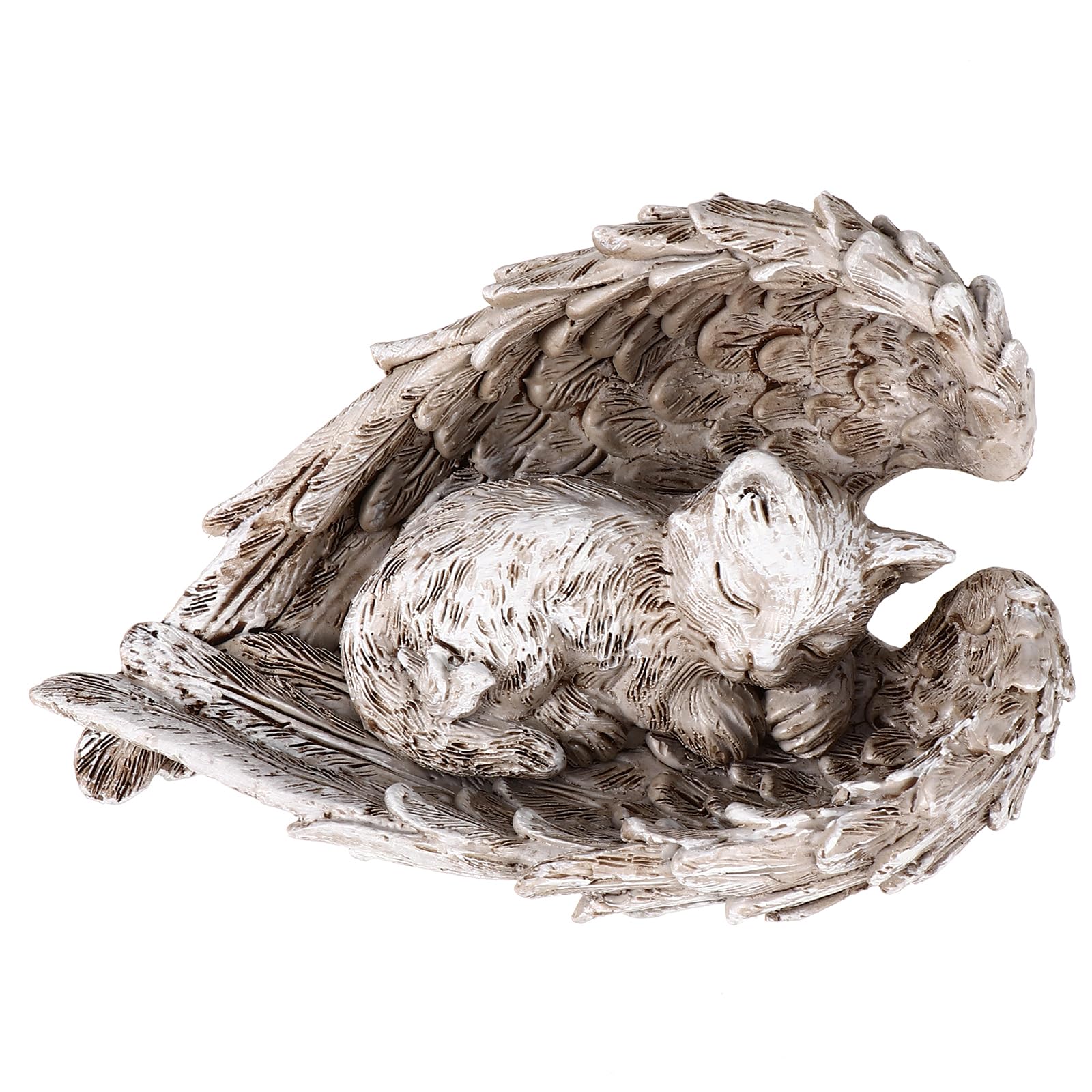 DOITOOL Resin Angel Pet Sculpture Outdoor Garden Statue with Elegant Wings Memorial Grave Marker for Pet Memorials and Garden Decor Durable Resin Crafts Sculpture