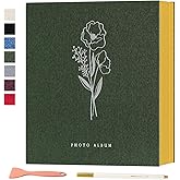 Lanpn Self Adhesive Photo Album Scrapbook 80 Pages, Linen Photos Albums DIY Sticky Magnetic Pages holds 4x6 5x7 A5 Picture fo