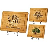 Personalized Cutting Board, Home Sweet Home Custom Engraved Bamboo Board, Christmas Gifts for Mom & Couples, Housewarming Gifts New Home, Custom Kitchen Decor, Charcuterie Boards
