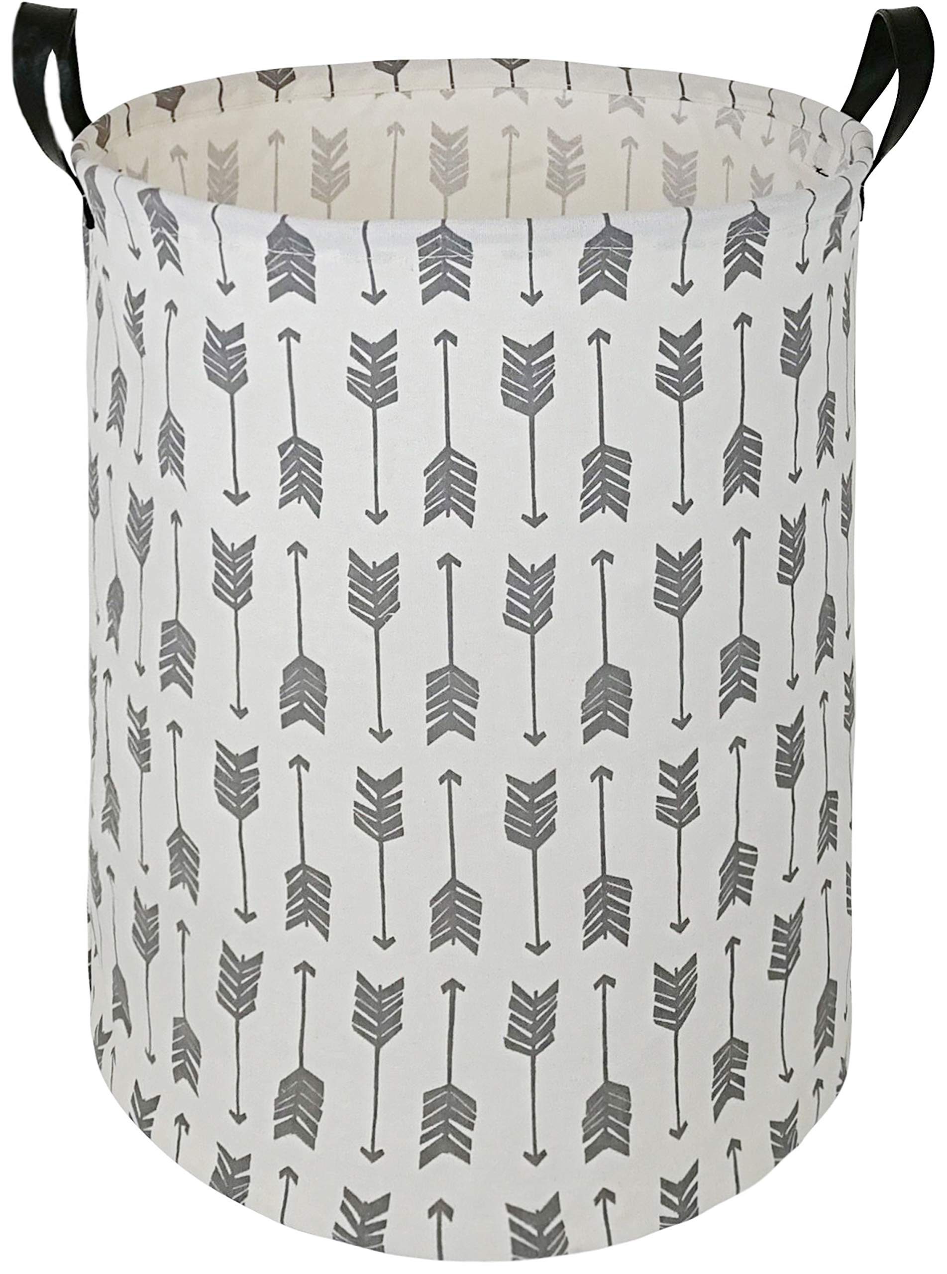 HUAYEE Round Laundry Hamper Storage Basket Fabric Material Storage Hamper Organization Basket, Storage Bin, Gift Box with Handles for Room