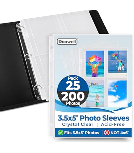 Amazon.com : Dunwell 4x6 Photo Sleeves for 3-Ring Binder