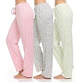 DARESAY 3 Pack: Printed Pajama Pants for Women – Floral Lounge Pants Women – Womens Pajama Bottoms