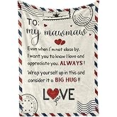 InnoBeta Mawmaw Gifts, Grandma Gifts for Mawmaw, Flannel Throw Blankets on Mother's Day, Christmas, Birthday, 50" x 65", Letter