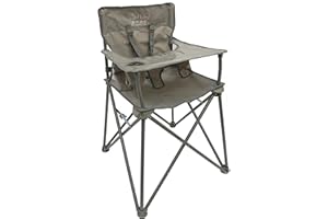 ciao! baby Portable High Chair for Babies and Toddlers, Compact Folding Travel High Chair with Carry Bag for Outdoor Camping, Picnics, Beach Days, and More (Dove Grey)