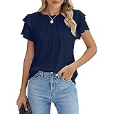 Blooming Jelly Women Dressy Casual Tops Business Work Blouses Summer Shirts Short Sleeve Crew Neck Outfits 2026