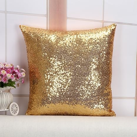 Buy Toss Pillow Best Choice 24 X24 Light Gold Sequins
