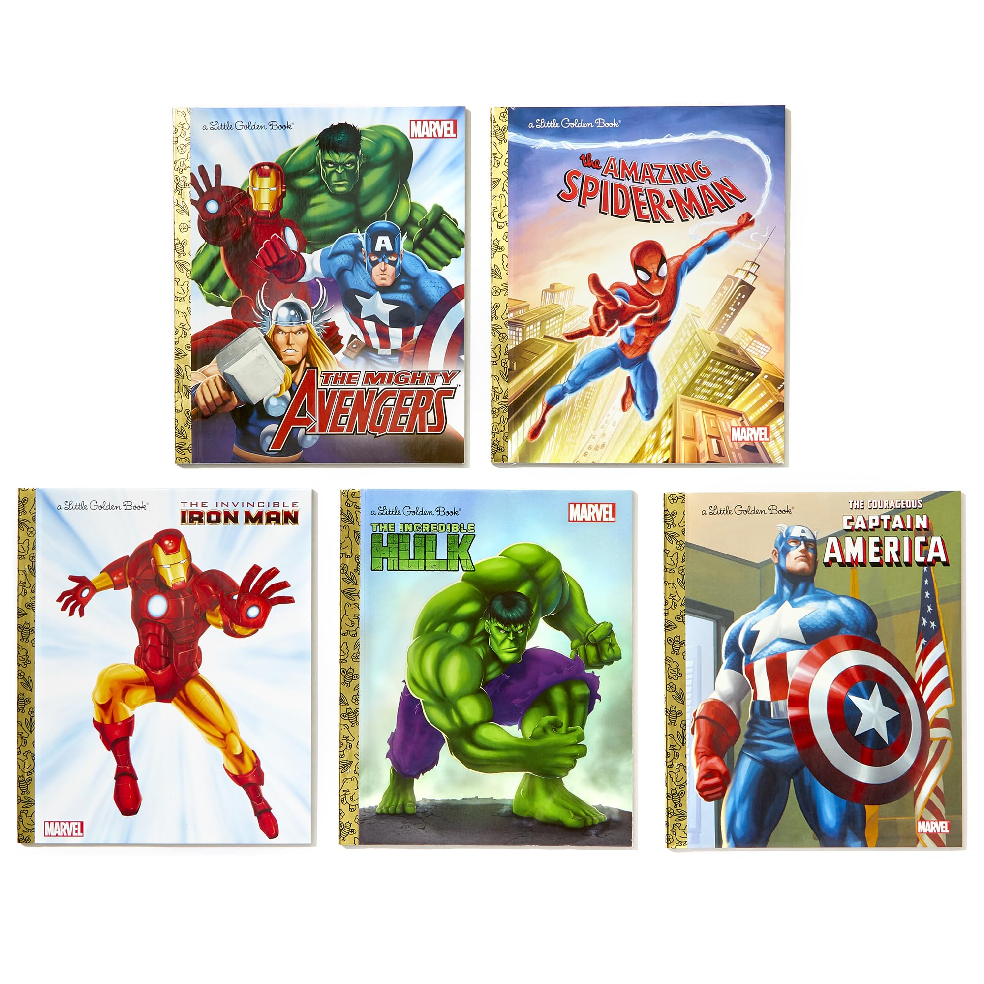 Marvel Super Heroes Little Golden Book Library: 5-Book Boxed Set: Spider-Man, Hulk, Iron Man, Captain America, The Avengers Marvel Super Heroes Little Golden Book Library: 5-Book Boxed Set: Spider-Man, Hulk, Iron Man, Captain America, The Avengers Hardcover