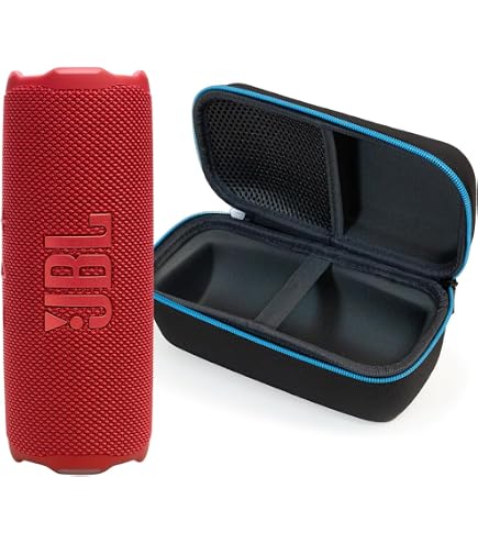 JBL FLIP 7 Bianco Con Custodia Rigida GSport In Fibra Di Carbonio - Altoparlante Bluetooth IP68, 16 Ore Di Autonomia