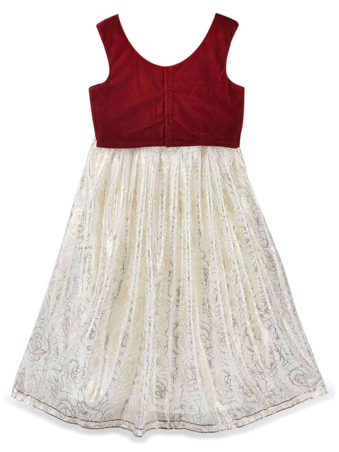 k&u girl's maroon velvet lehenga choli