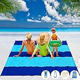 Aroveea Beach Blanket Waterproof Sandproof 1-7 Adult Oversized 78 '' × 81 '' Lightweight Durable Compact Sand Free Beach Mat for Travel Camping Hiking Picnic Blanket