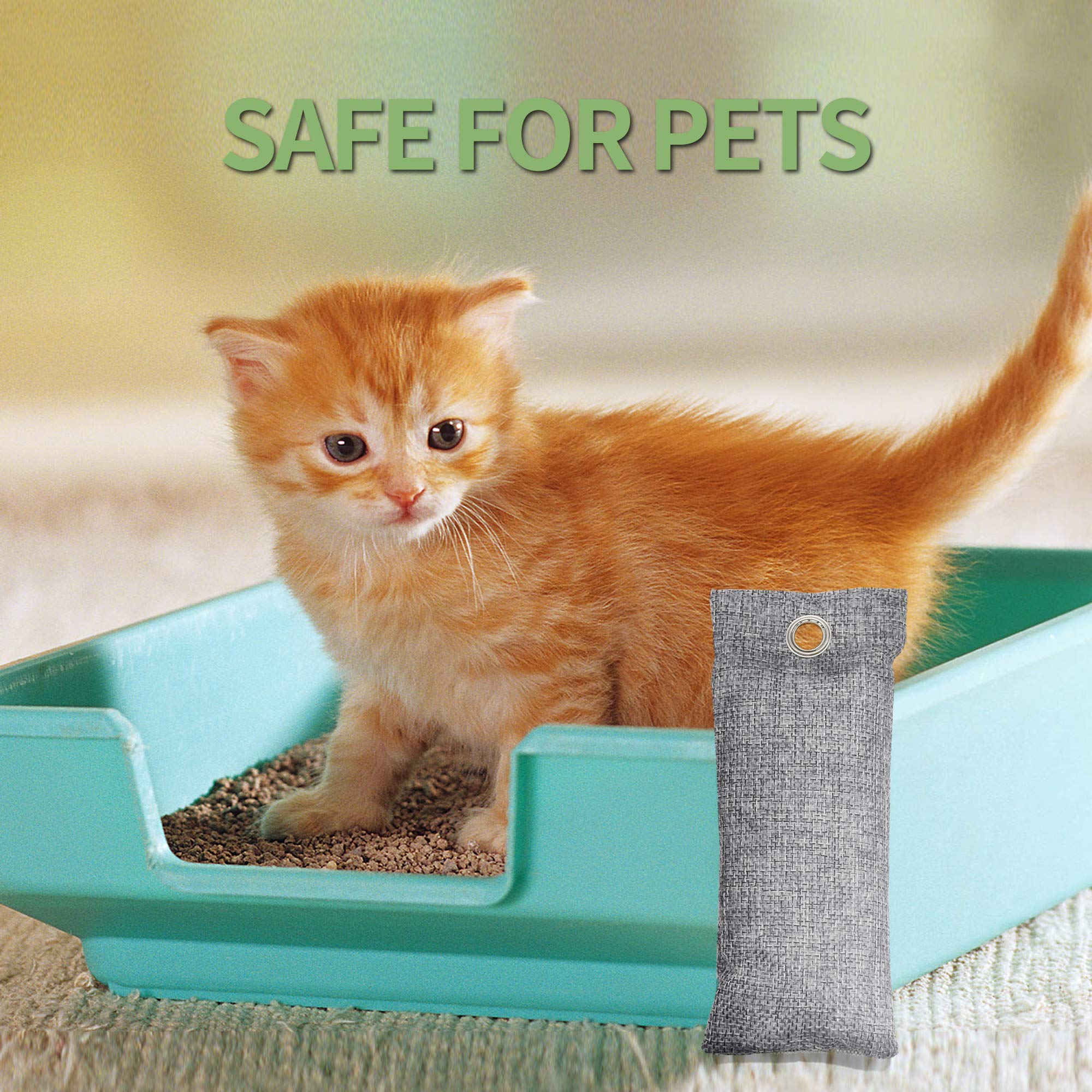 16 Pack Bamboo Charcoal Air Purifying Bag, Activated Charcoal Bags Odor Absorber, Moisture Absorber, Natural Car Air Freshener, Shoe Deodorizer, Odor Eliminators For Home, Pet, Closet (16x50g)