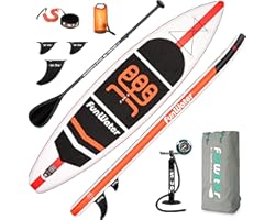 FunWater Stand Up Paddle Board 11'x33''x6'' Ultra-Light (20.4lbs) Inflatable Paddleboard with ISUP Accessories,Three Fins,Adj