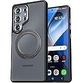 Encased Belt Case for Samsung Galaxy S25 Ultra with Holster Clip (Compatible with MagSafe Qi2) Built-in Magnetic Rotating Stand (Black)