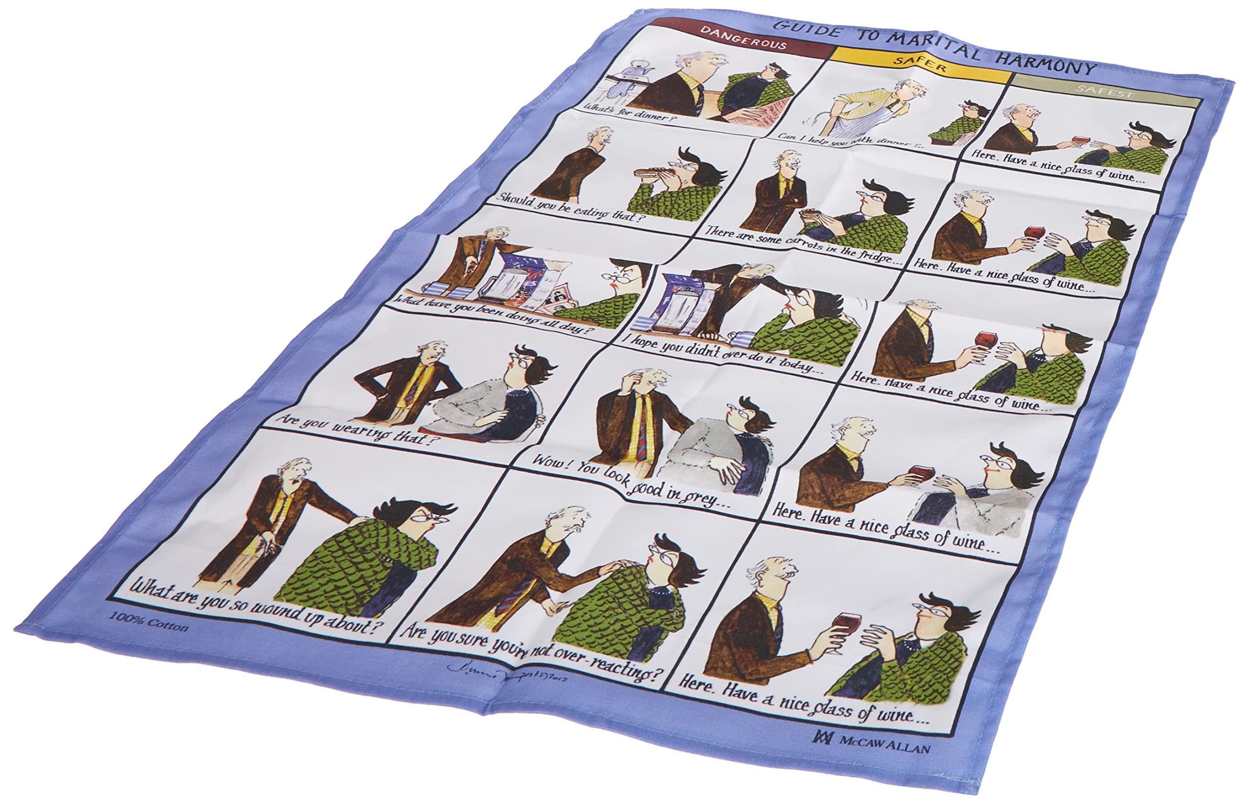 Samuel Lamont Guide to Marital Harmony Cotton Tea Towel, Blue