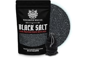 SEA SALT SUPERSTORE Black Salt for Protection Rituals & Wiccan Spells, Handcrafted Negative Energy Protection Crystals for Witchcraft, 14 Oz Bag, Witches & Wiccan Witchcraft Supplies