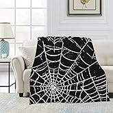 Blanket Halloween Lightweight Soft Throw Blanket for Girls Teens Women, Creepy Spiderweb Fuzzy Blanket Home Room Decor 50x60 Inches