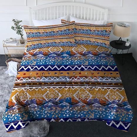 Amazon Com Blessliving Tribal Comforter Set With Pillow Shams South Western Bedding Set 3d Printed Reversible Comforter Full Queen Size 3 Piece Bed Sets Soft Comfortable Machine Washable Home Kitchen