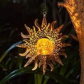 Solar Lights Outdoor Garden Decor Hanging Lanterns Decoration Metal Sunflower Gifts Waterproof for Yard Clearance Front Porch Lawn Driveway Patio Backyard Pathway Gardening Gift