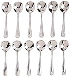 Winco 12-Piece Dots Bouillon Spoon Set, 18-0