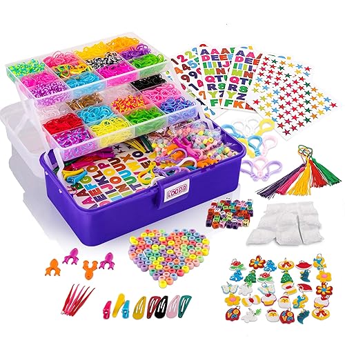 Loopa Rubber Bands Kit, 10,000+ Colorful Bands Refill Set for Kids