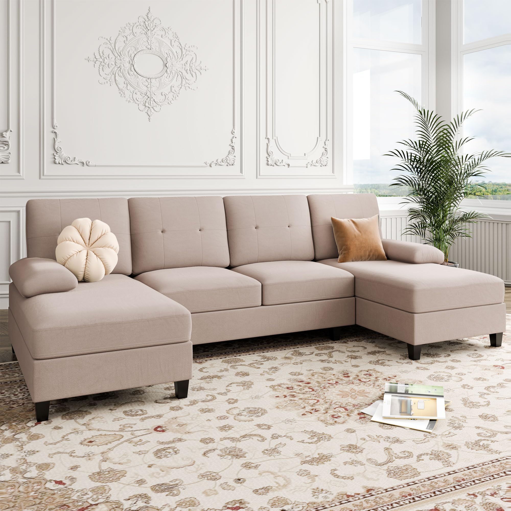 Photo 1 of ** 3 large boxes**
Shintenchi U-Shaped Sectional Sofa with Double Chaise, Beige