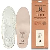 HANDARTE Leather Orthopedic Insoles | Padded Comfort Shoe Inserts for Women | 100% Natural Goatskin - ChromeFree, Anti Sweat & Anti-Odor - Suitable for No-Socks (US W8 | EU39)