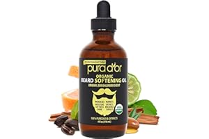 PURA D'OR 4 Oz ORGANIC Beard Softening Oil - Original Sandalwood Scent - Leave-In Conditioner, Argan & Jojoba Oil - Mustache Care & Maintenance, Increase Softness & Strength - Beard Hair, Skin & Face