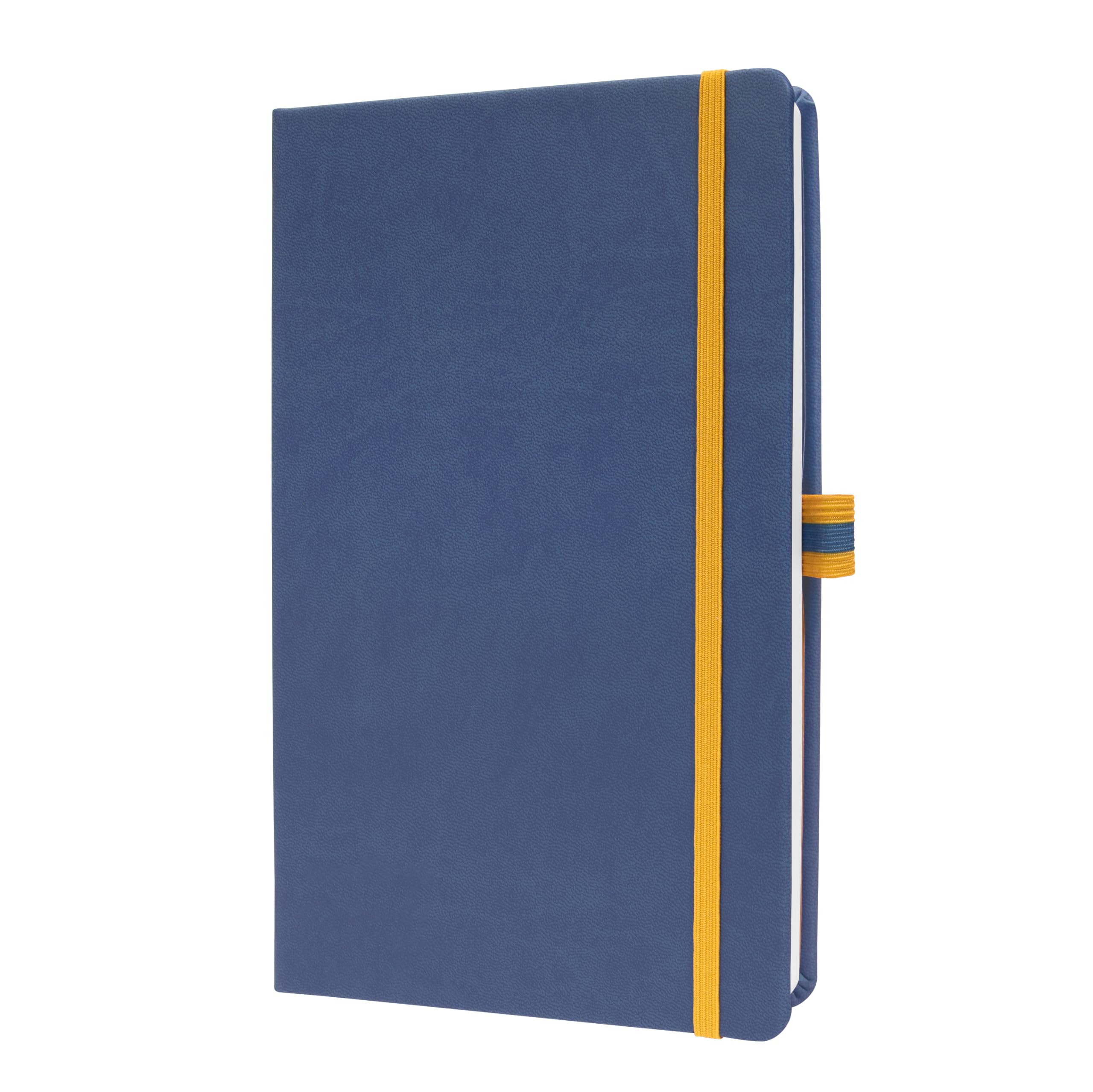 SIGEL LS105 Notebook, A5, Lined, hardcover - Ideal as a Diary, Bullet Journal, idea Book, Writing Book - 176 Pages, Blue/Yellow - Linsescape