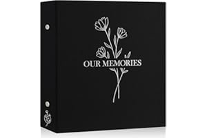 Lanpn Photo Album 4x6 600 Pockets, Large Capacity Linen OUR MEMORIES Hardcover Large Photo Book Photobook that Holds 600 Vertical and horizontal Pictures Black