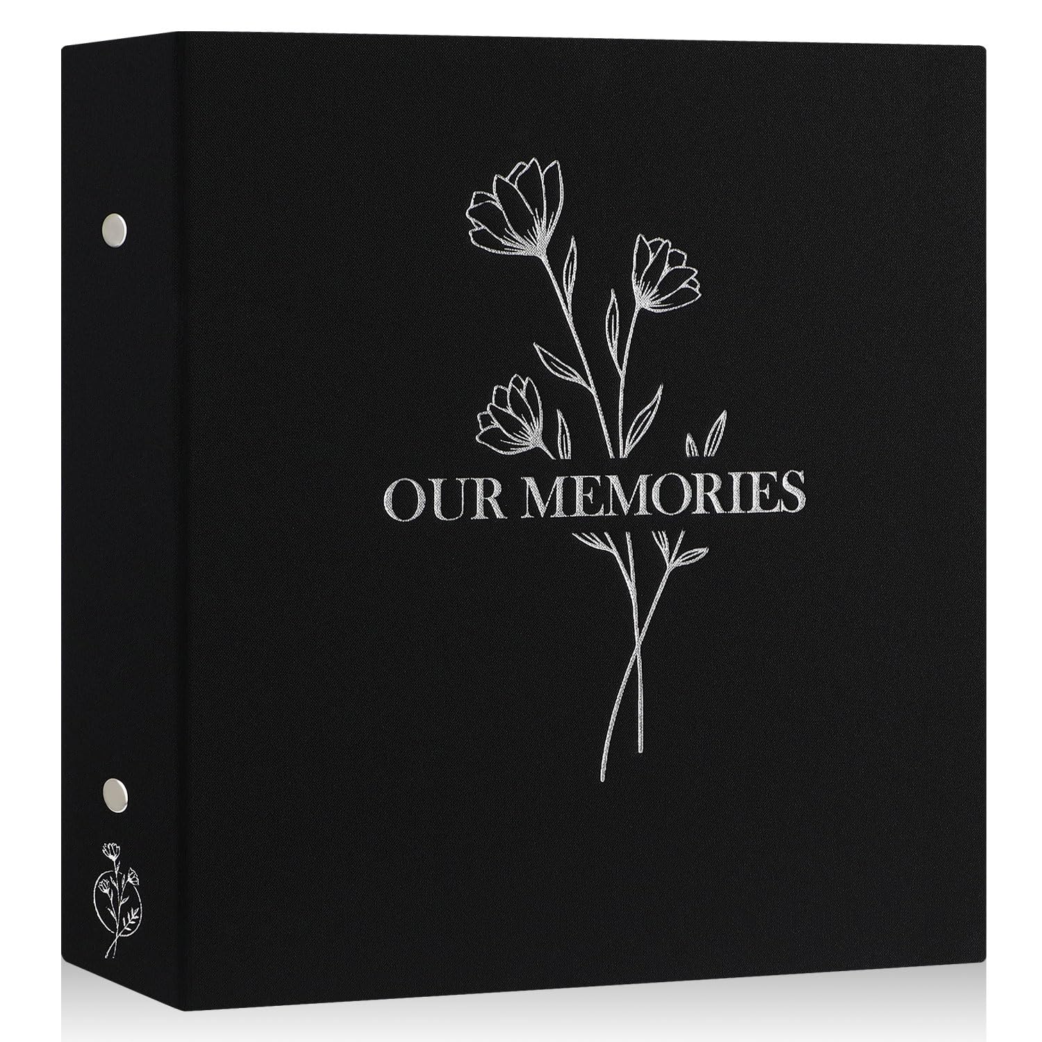 Lanpn Photo Album 6x4 Slip in, OUR MEMORIES Linen 600 Pockets Photo Albums Holds Landscape and Portrait 10x15cm Picture Black