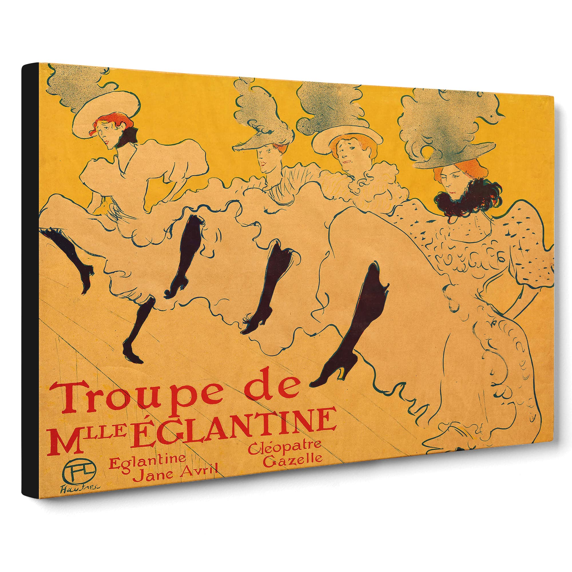 La Troupe De Mademoiselle Eglantine By Henri De Toulouse Lautrec Canvas Print | Gallery Wrapped 30mm Frame Wall Art | 20x14 inches | Ready to Hang | Impressionist Picture | Living Room Lounge Office