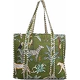 INDACORIFY Beautiful Printed Cotton Tote Bag Indian Handmade Shopping Bag Ethnic Baho Hippie Shoulder Bag Women Market Carry Bag