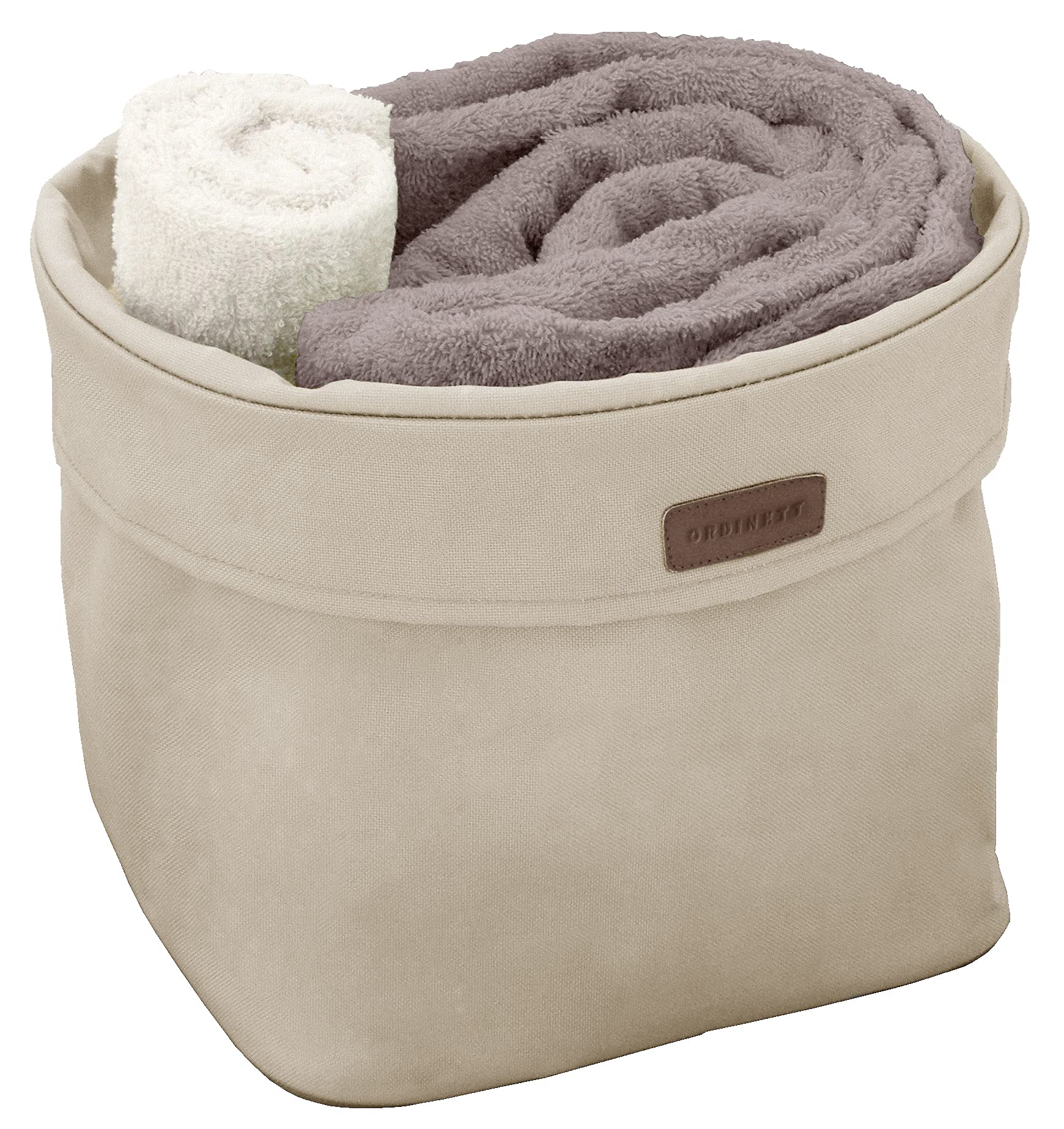 Ordinett Ego Bin, Polypropylene, Polyester, Ecru, Medium