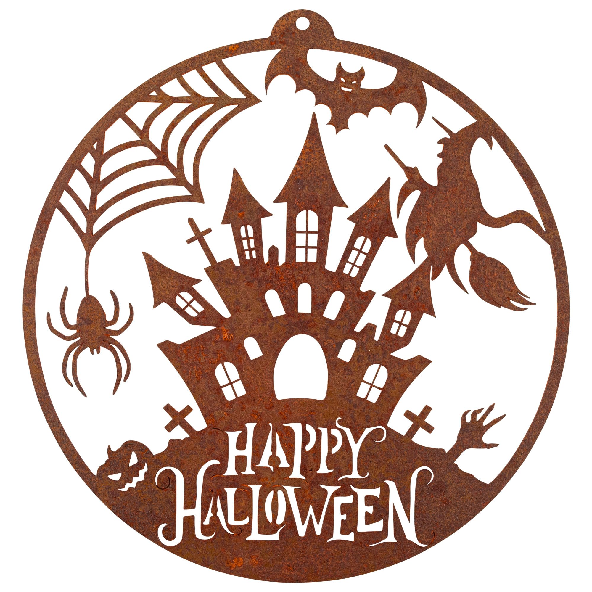 EXTRAVAGANT® Halloween Decorative Stand & Hanger - Handmade Pumpkin Designs & Happy Halloween Sign - 4 Unique Variations - Front Door Decoration Hanger Happy Halloween - Outdoor and Indoor Decoration