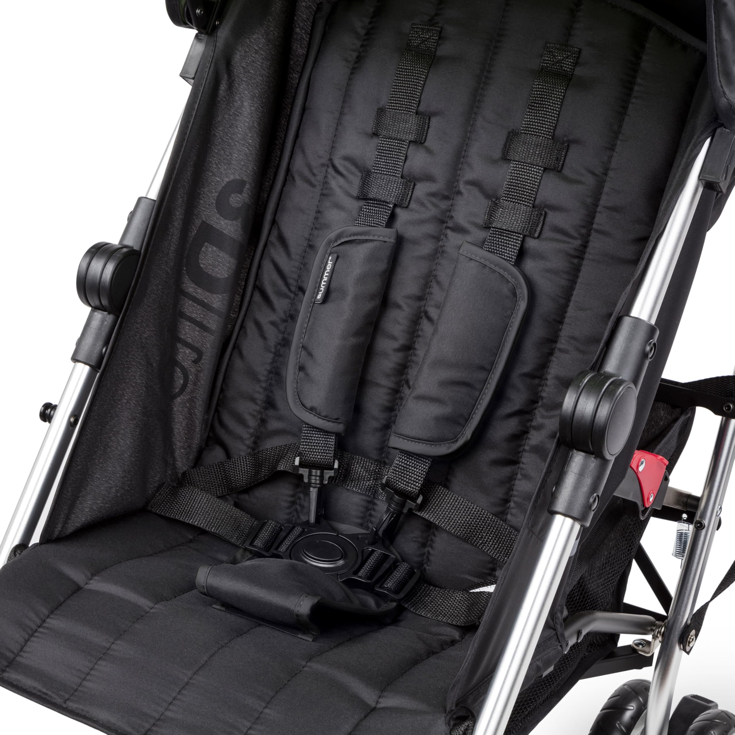 Bright Starts 3Dlite Convenience Stroller, Black - Lightweight Stroller, Large Seat Area, Mesh Siding, 4 Position Recline, Extra Large Storage Basket, Infant Stroller for Travel