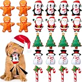 Leyndo 24 Pcs Christmas Squeaky Dog Toys Plush Chew for Small Medium Dogs | Interactive Teething Toys, Bulk Stuffed Set for Training, Gingerbread Snowman Santa Tree Penguin Candy Cane Designs