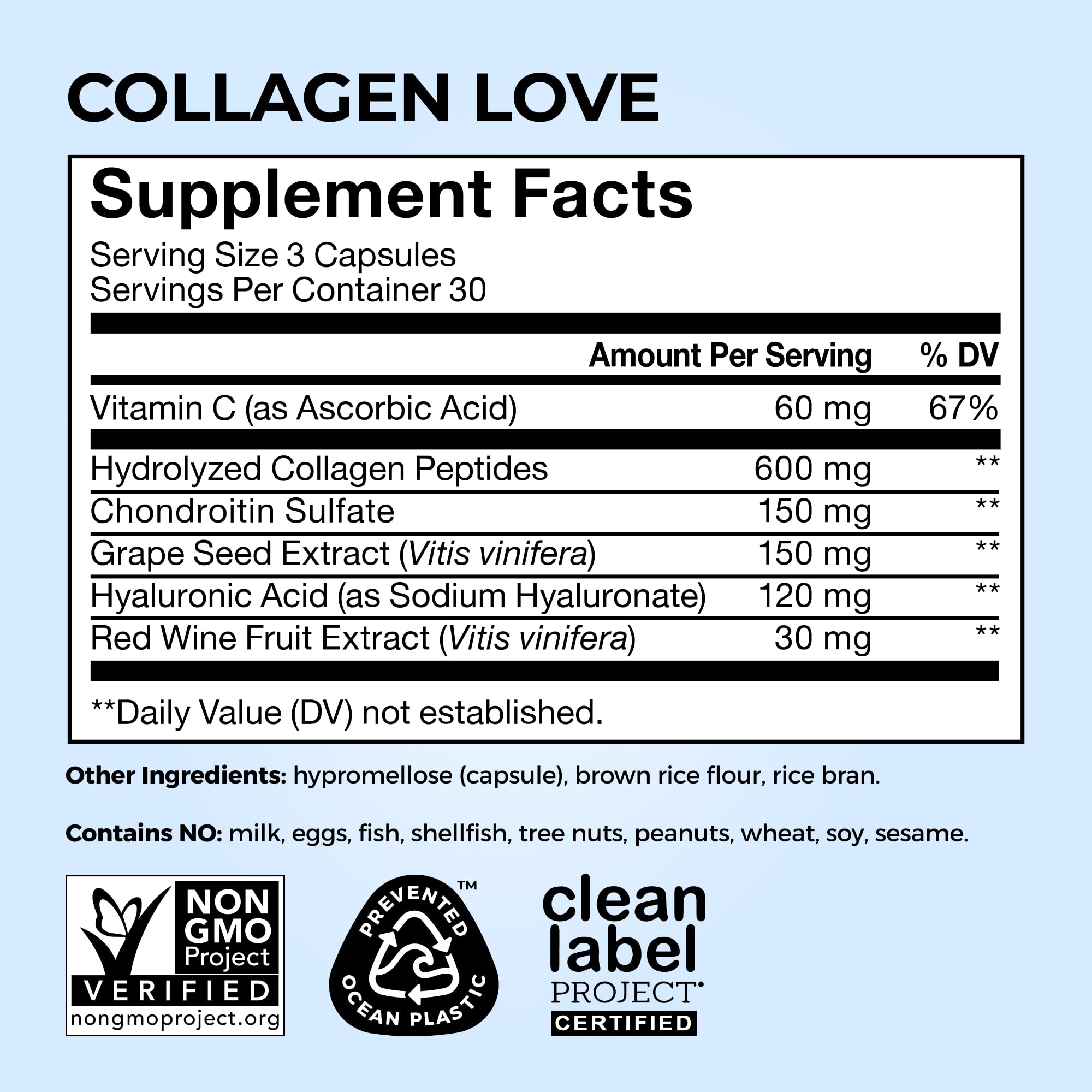HUM Collagen Love Skin Supplement, Collagen Peptides Capsules with Hyaluronic Acid & Vitamin C, Supports Firm Skin & Helps Minimize Signs of Aging, Supplements for Women and Men, 90 Capsules