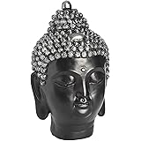 Hill Interiors Decorative Buddha Head (One Size) (Black/Silver)