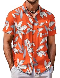 COOFANDY Mens Beach Shirts Aloha Short Sleeve