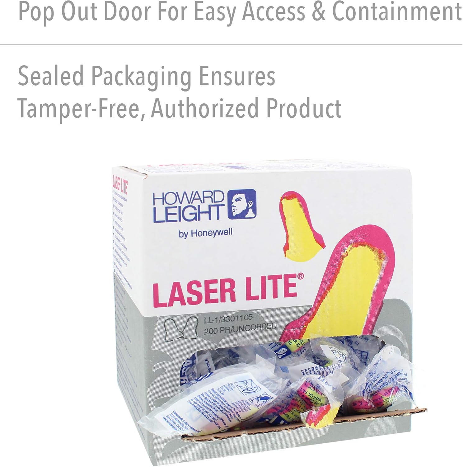 Howard Leight by Honeywell Laser Lite High Visibility Disposable Foam Earplugs, Pink/Yellow, 200-Pairs (LL-1) - 3301105 - Laser Printer Toner Cartridges - 