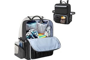 GRAOSO Boat Organizers and Storage, Boat Back Seat Carrying Bag with Rubber Handle and Adjustable Back Belt, Multiple Pockets for Boat Accessories, Black