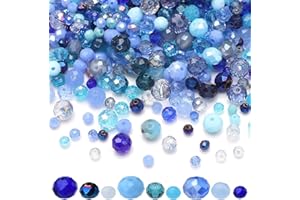 300pcs Bulk AB Transparent Glass Beads & Bead Assortments- Sparkle Your DIY Jewelry, Earrings, Bracelets & Necklaces Creativi