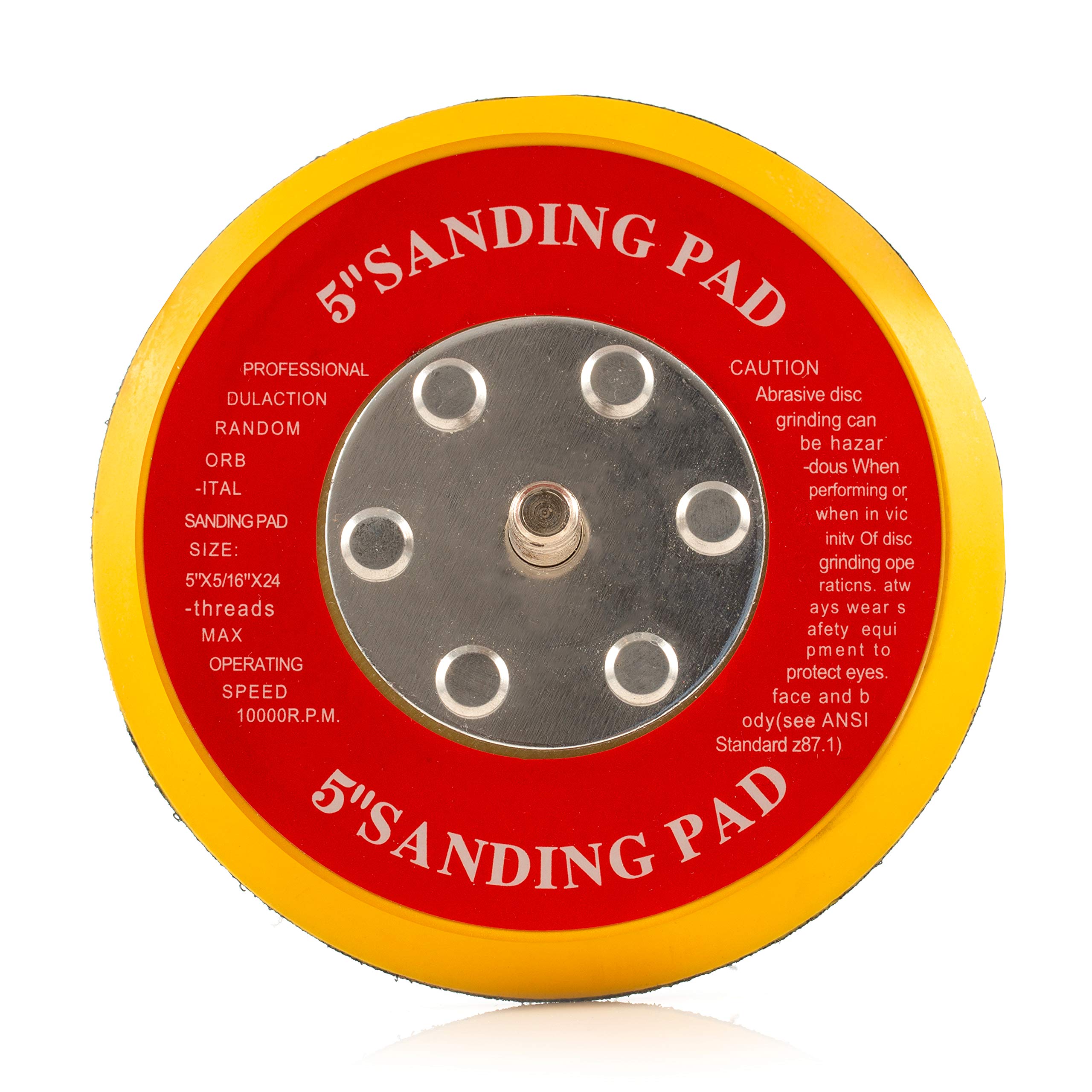 Glass Polish 5 inch (125mm) Thread 5/16''-24 Dual Action Sanding Pad, DA Hook and Loop Sander Backer - GP12703